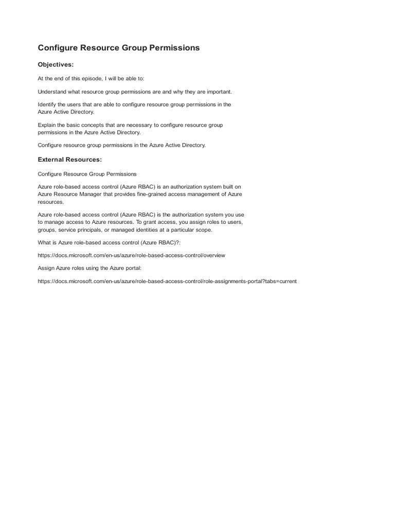 microsoftaz500421configureresourcegrouppermissions PDF