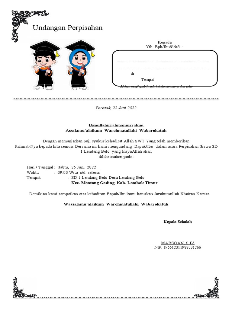 Undangan Sekolah | PDF