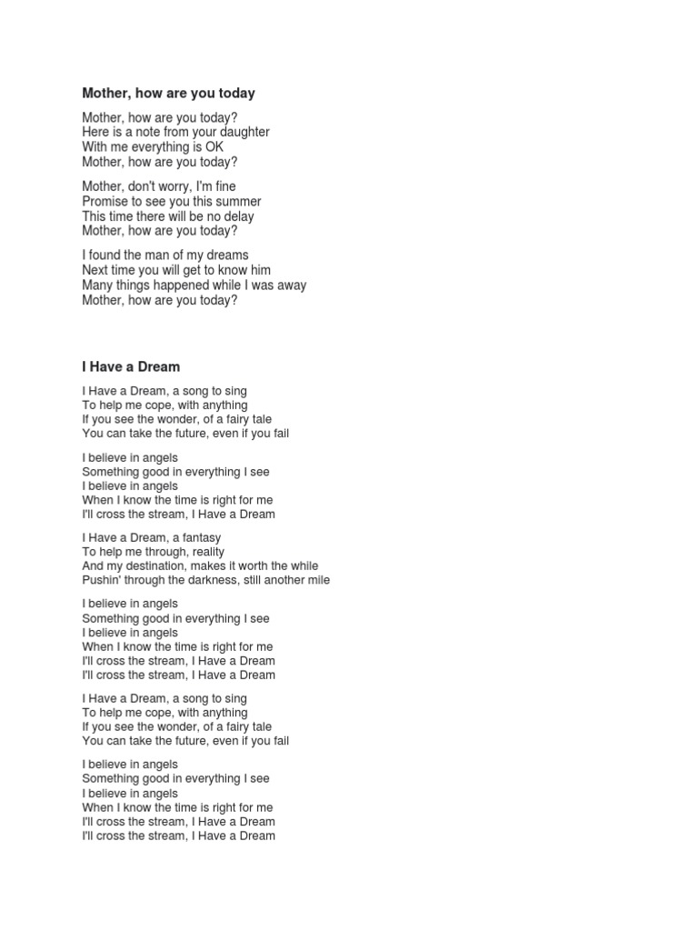 Song Lyrics PDF