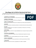 Decálogo de La Policía Nacional Del Perú