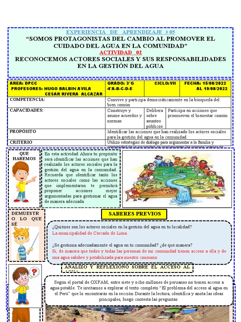 Gestión del Agua en la Comunidad | PDF | Ciencias sociales