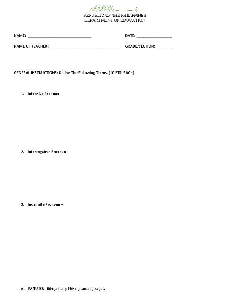 3rd Q G8 Exam Pdf