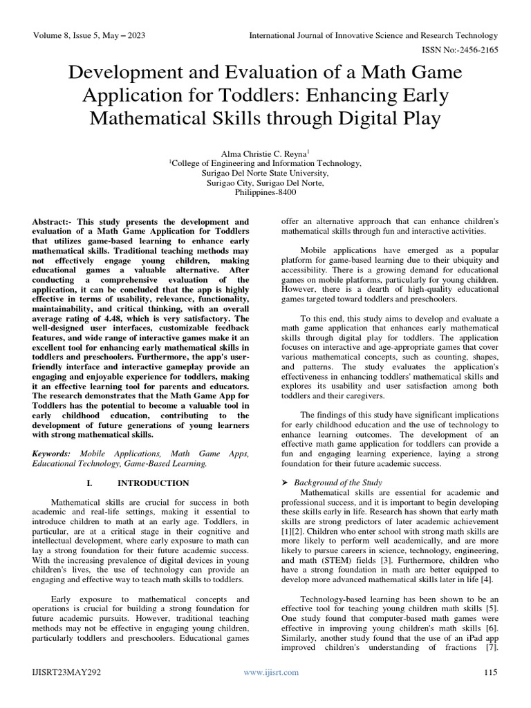 Math Game App for Toddlers | PDF | Usability | Mathematics