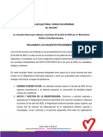 CIRCULAR ELECTORAL CONSULTAS INTERNAS No. 003-2023 JNC