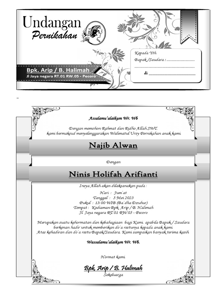 Undangan Walimatul Ursy PDF | PDF