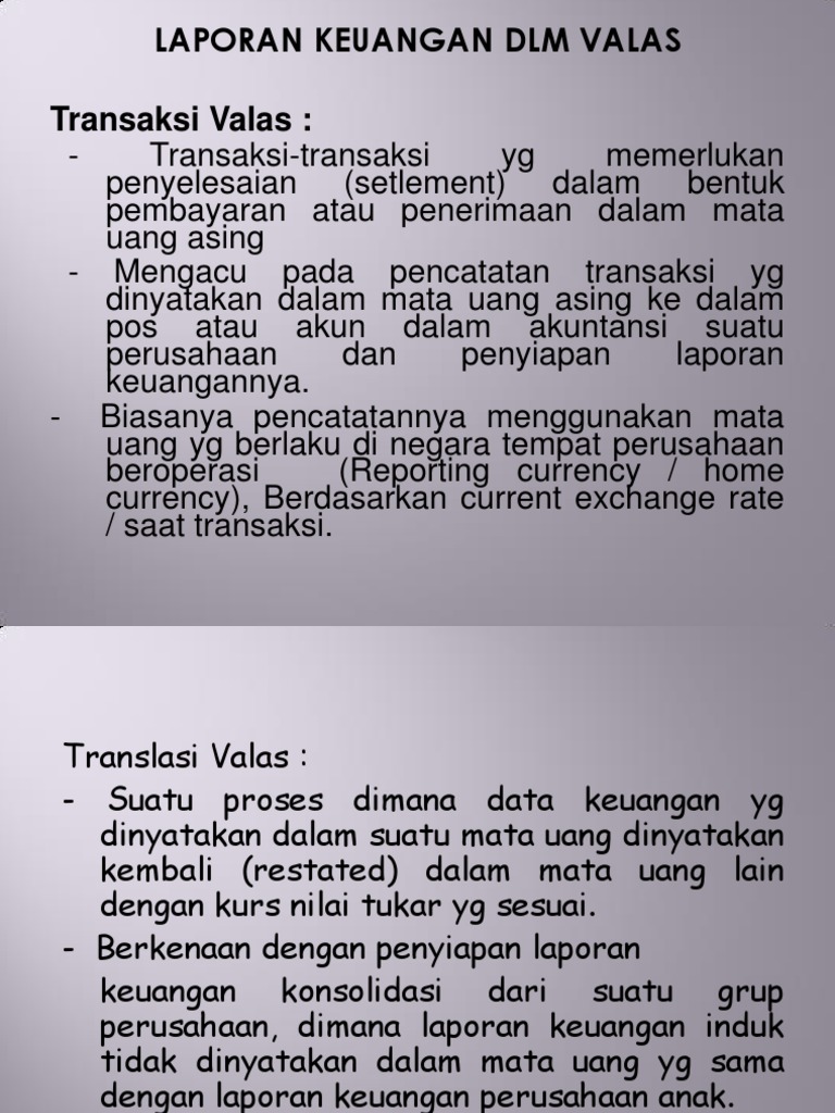 Laporan Keuangan Valas dan Translasi | PDF