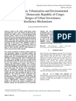 Decentralisation, Urbanisation and Environmental Drifts in The Democratic Republic of Congo The Challenges of Urban Governance, Resilience Mechanisms