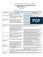 Observaciones y Recomendaciones Tercer Bimestre