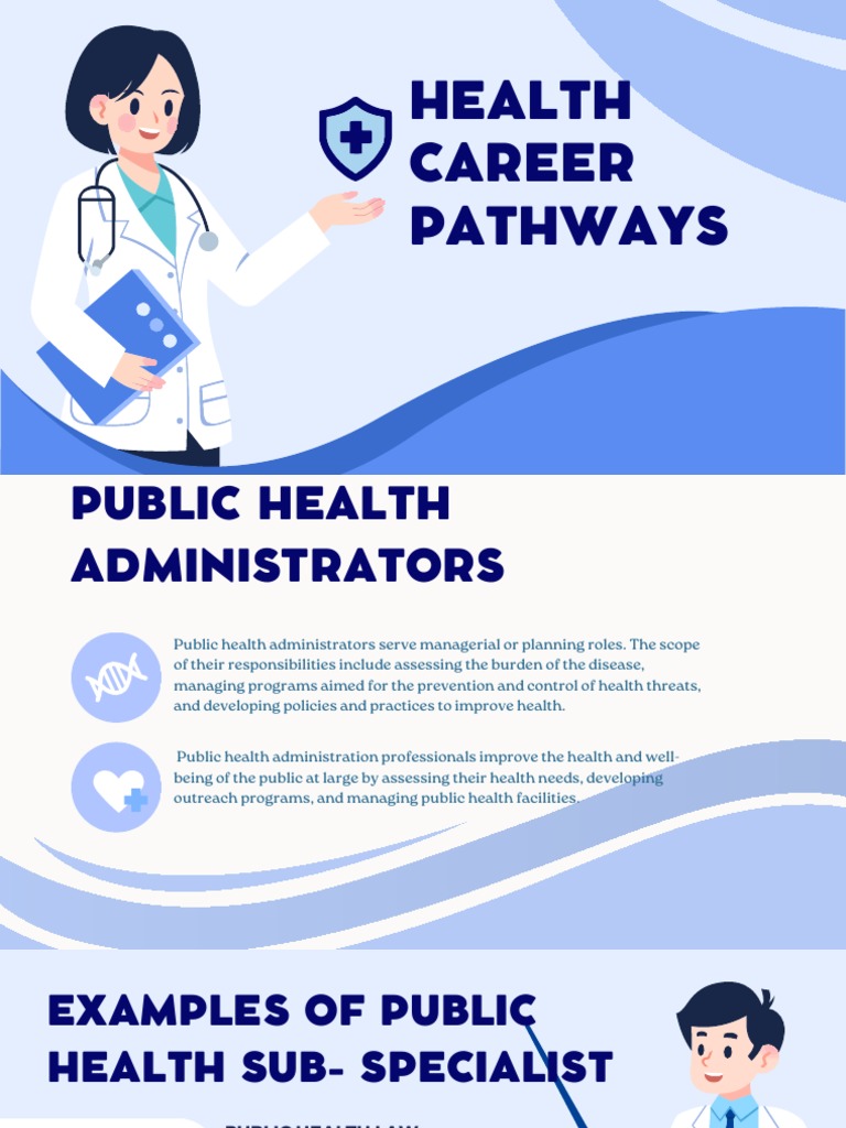 Health Career Pathways PDF Public Health Health Professional
