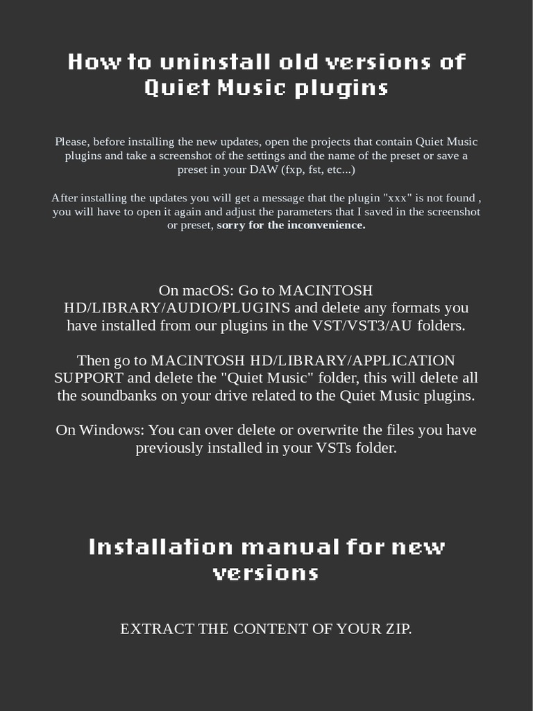 How to install Quiet Music Plugins (updated2) PDF Mac Os