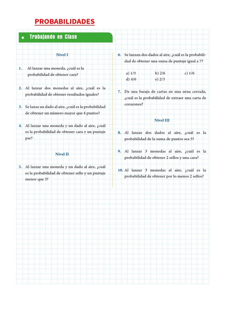 Probabilidades para Segundo Grado de Secundaria | PDF