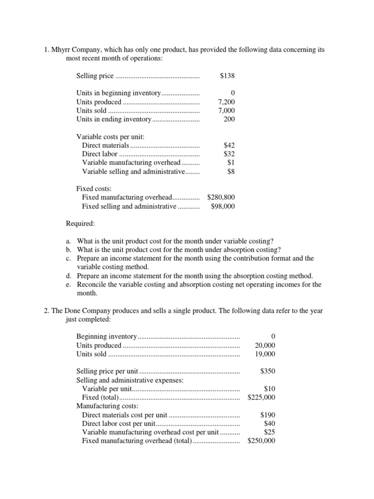 ACCG200 EXCEL ASSIGNMENT VARIABLE COSTING PDF visual data 2