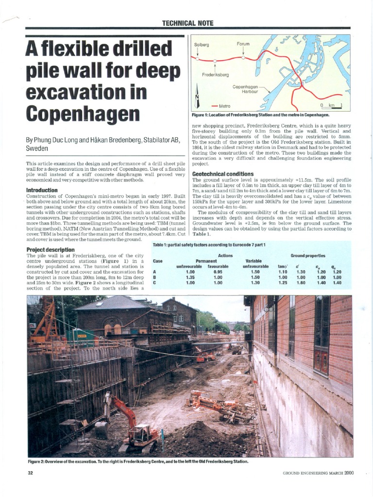 Deep excavation supported by flexible drilled pile wall | PDF | Deep ...