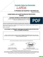 Constancia Aceptación Prototipo Herrajes 2019 - SAPREM