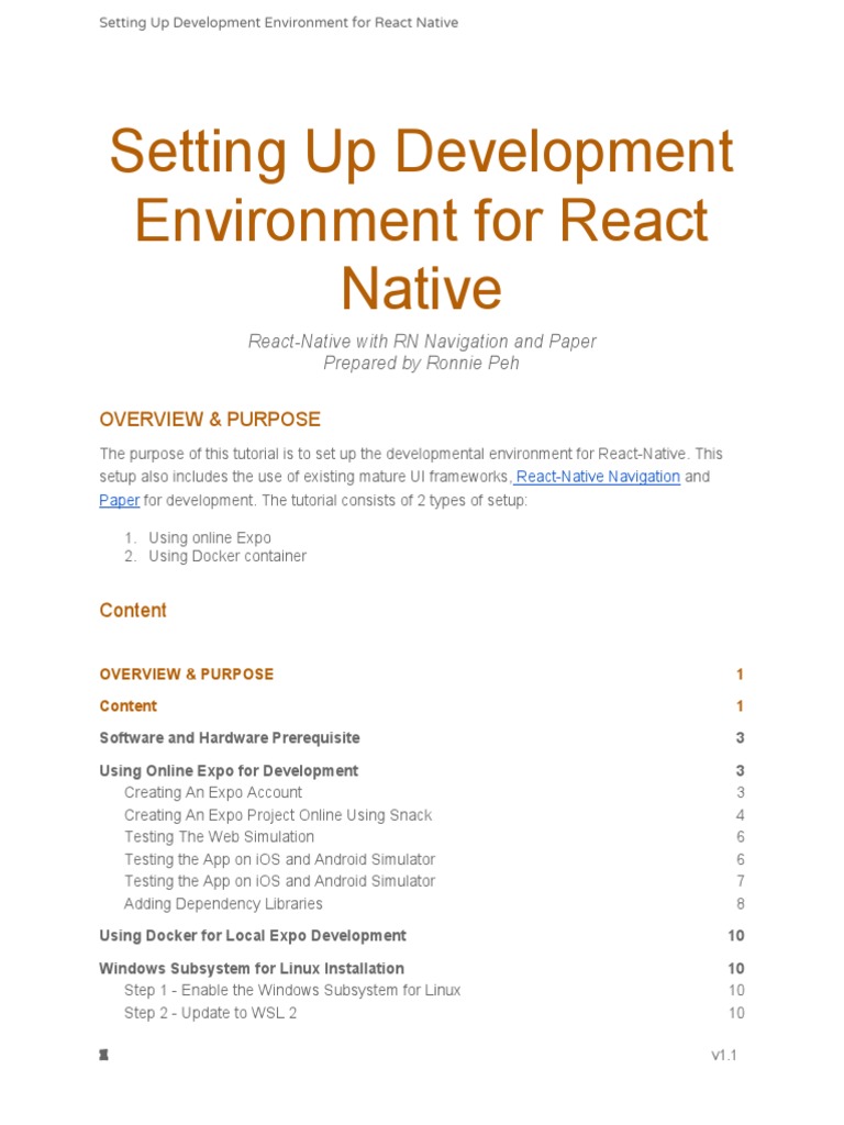 React Native Development Environment Setup | PDF | Ios | Mobile App