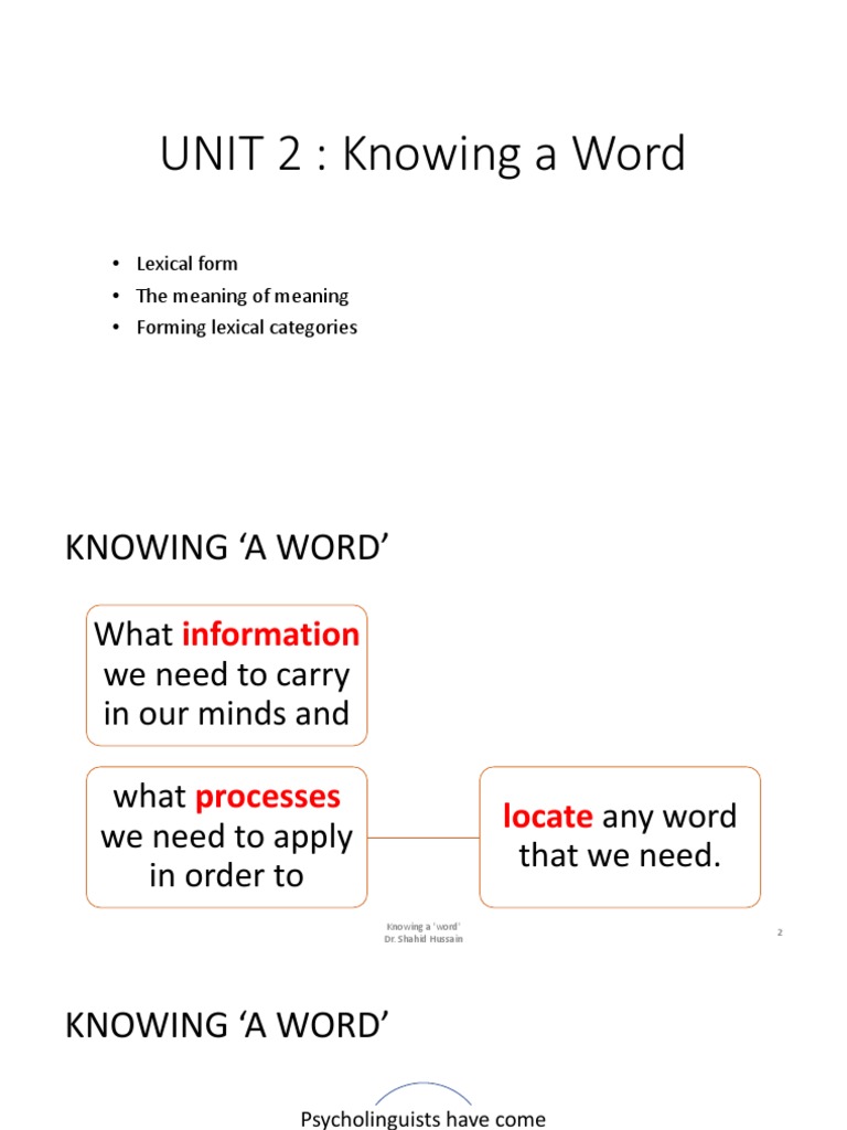 Knowing a word pdf morphology linguistics word