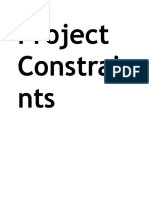 Project Constraints
