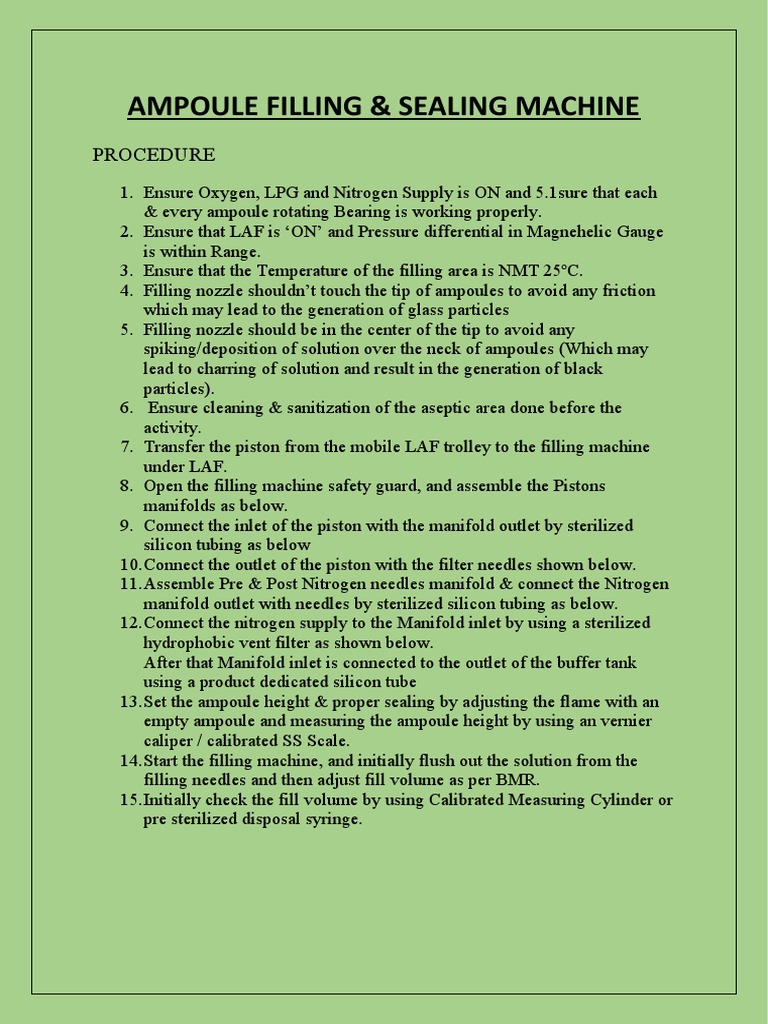 Ampoule Filling & Sealing Machine PDF