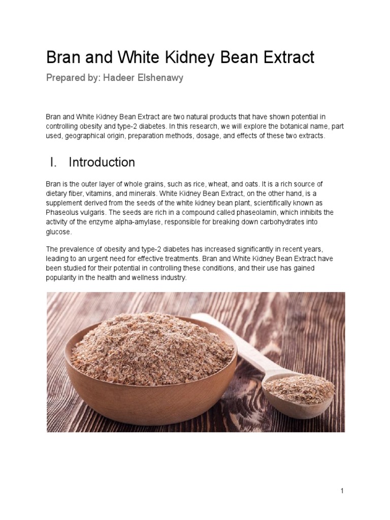 Bran and White Kidney Bean Extract Report Hadeer Elshenawy PDF