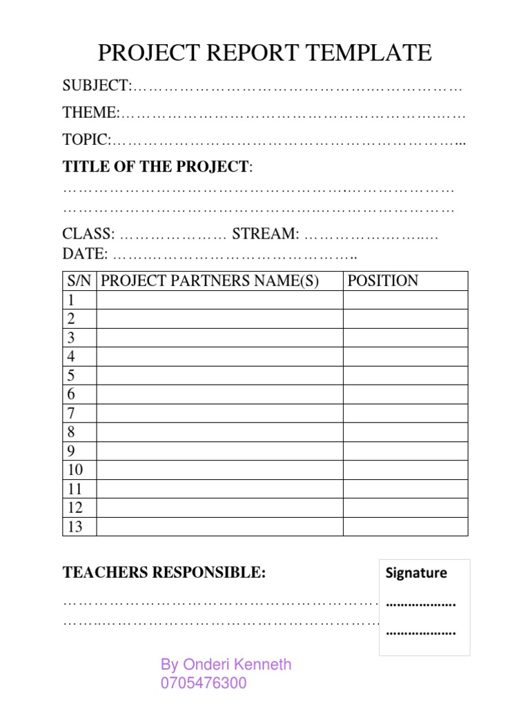 Project Report Template | PDF