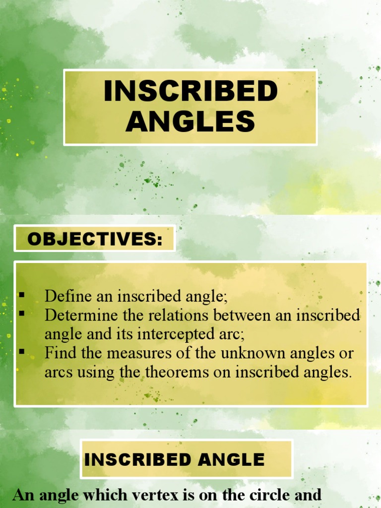 Understanding Inscribed Angles and Arcs | PDF | Teaching Methods ...
