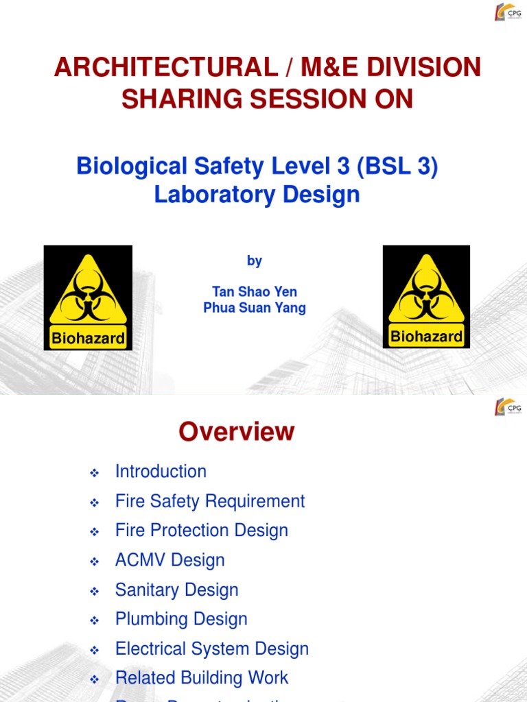 BSL-3/4 Lab Design and Safety Standards | PDF | Duct (Flow) | Fire ...