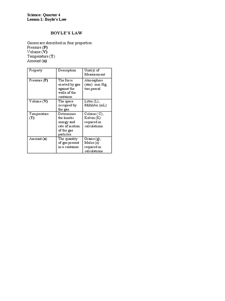 Science 10: Q4 | PDF | Gases | Temperature
