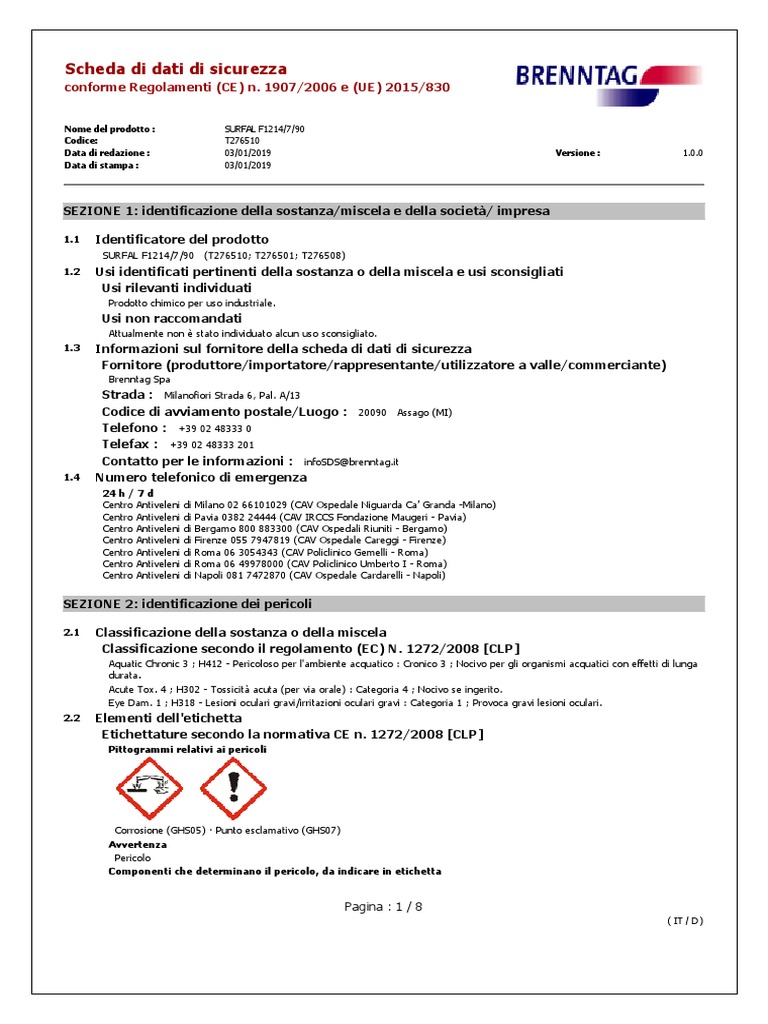 Sds Sheet For Sodium Hypochlorite