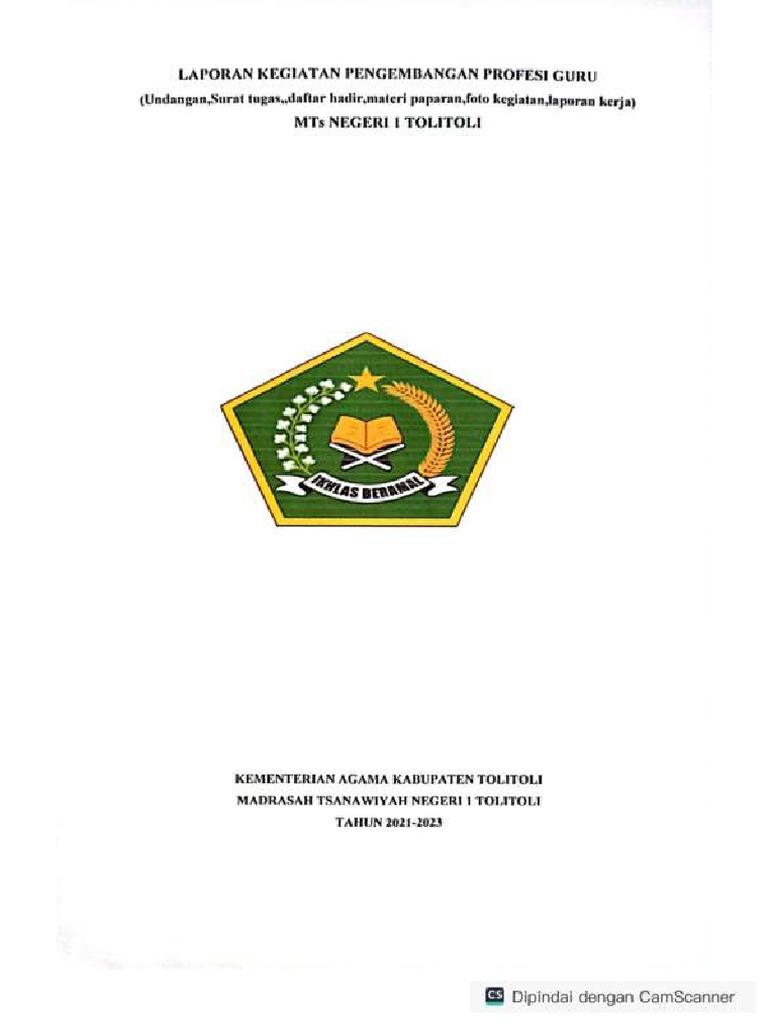 Laporan Kegiatan Pengembangan Profesi Guru Mts N 1 Tolitoli ...