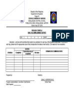 BE Form 6 Daily Accomplishment Report for Dinalungan Central School