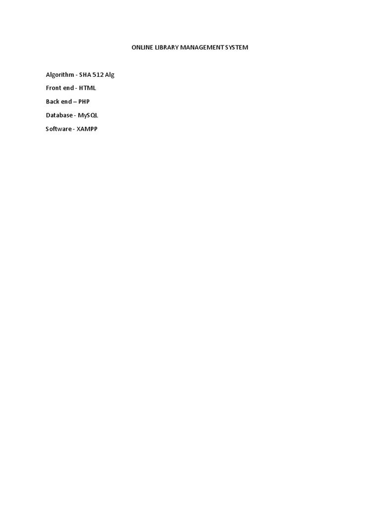 Online Library Management System PDF