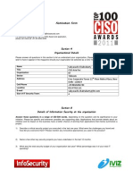 Nomination Form: For Questions Regarding The Top 100 CISO Award and Application, Please Call Meera at +91-80-4262-0208
