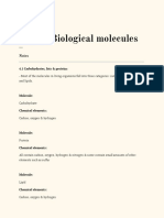 Class Notes (2) CHP 4 Biological Molecules
