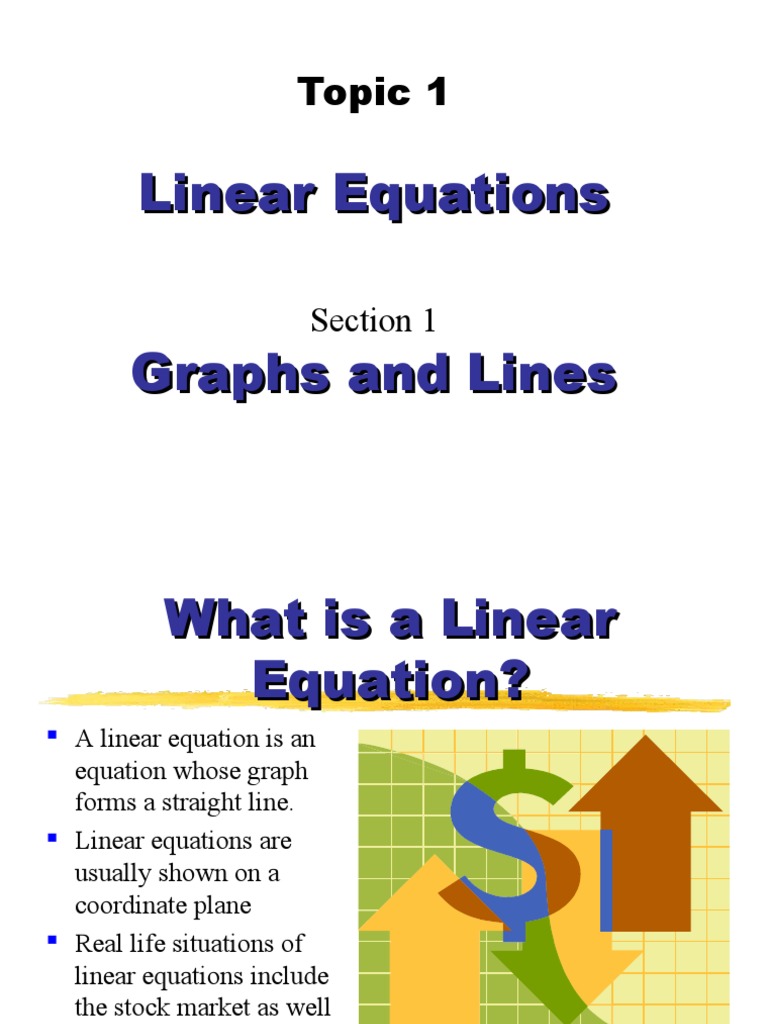 Topic 1.1 Linear Equations | PDF | Cartesian Coordinate System | Equations