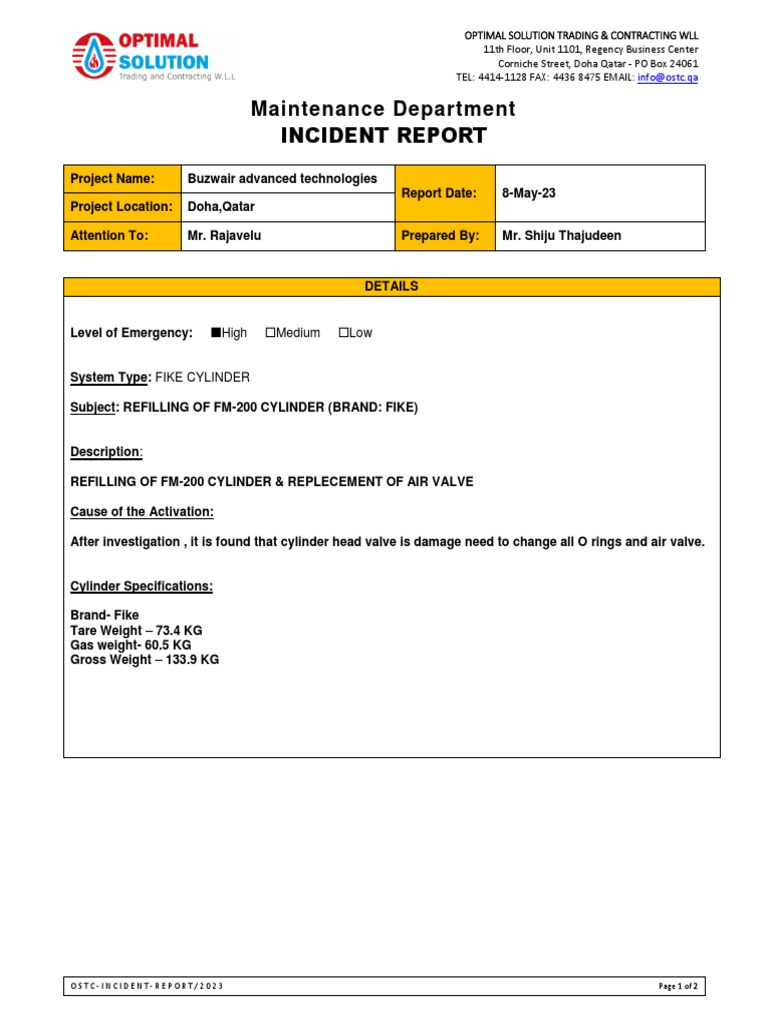 What Is Breakdown Repair Report