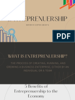 Entrepreneurship report on benefits and types of business