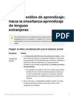 Teorias y Estilos de Aprendizaje Hacia La Ensenanza-Aprendizaje de Lenguas Extranjeras