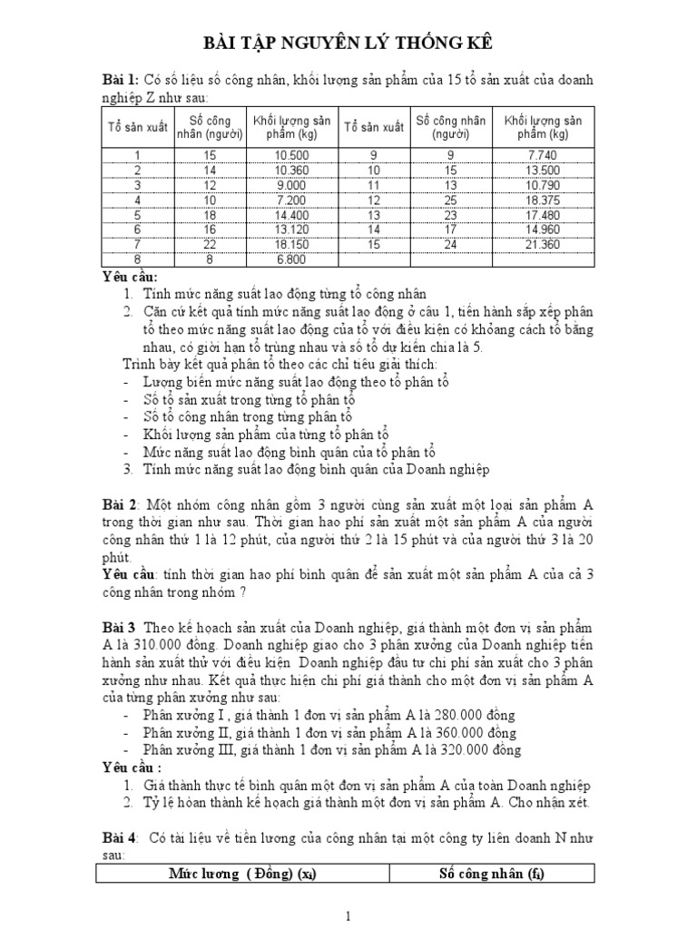 Bai Tap Nguyen Ly Thong Ke Ôn Khóa 22 | PDF