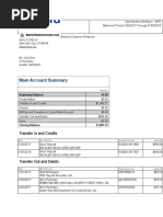 Main Account Summary: Transfer in and Credits