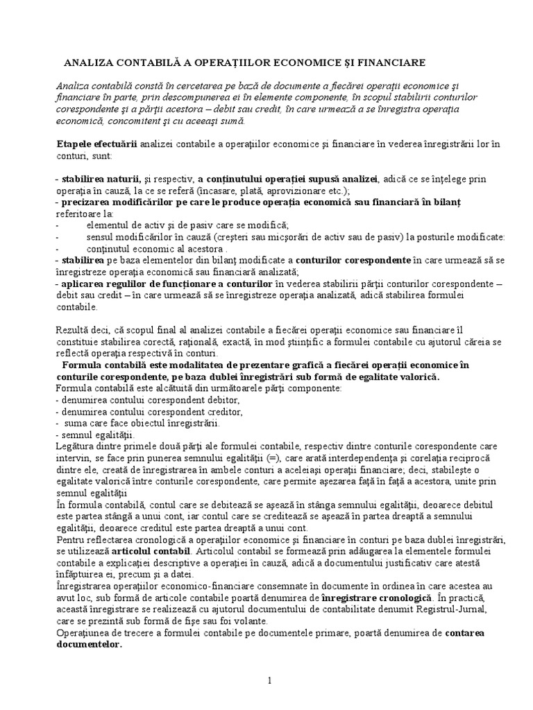 Analiza Contabila | PDF