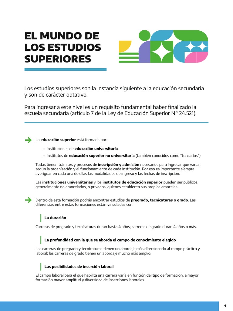Guía de Estudios Superiores | PDF | Crecimiento personal y profesional