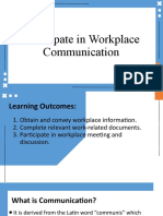 Participate in Workplace Communication