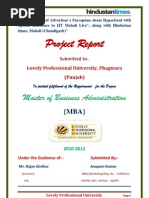 Download Project Report on HT media limited by ANUPAM KUMAR  by Anupam Kumar SN64502867 doc pdf