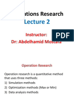 Operations Research: Instructor: DR: Abdelhamid Mostafa