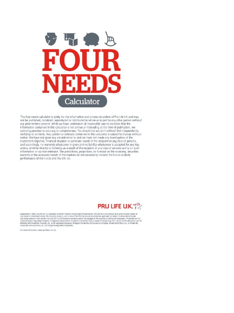 4 Needs Calculator PDF Wealth Economies
