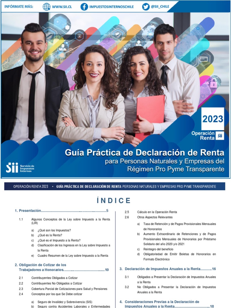 Guía Renta 2023: Declaración para PYMES | PDF | Impuesto sobre la renta ...