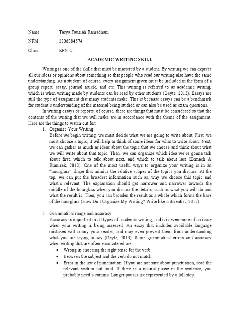 Academic Writing Skills Meaning