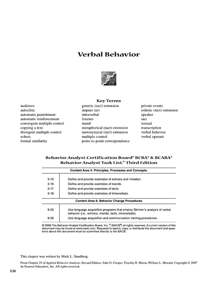 Heron, Heward &amp; Cooper (2014) Verbal Behavior PDF | PDF
