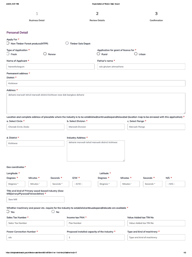 Registration Of Timber Sale Depot Pdf Government