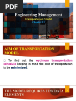 Fall 2022-2023 - Engineering Management - Chapter 5 - Transportation Model